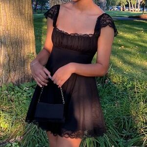 HOUSEOFCB Black A-Line Mini Dress